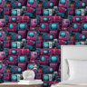 Papel de Parede Gamer 3d Grafite Arte Pintura Realista Rosa e Azul Lavavel Varias Cores Quarto 18m - 2