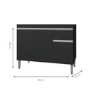 Ver imagem 2 de Balcão para Cozinha 2 Portas Forks Preto Fosco
