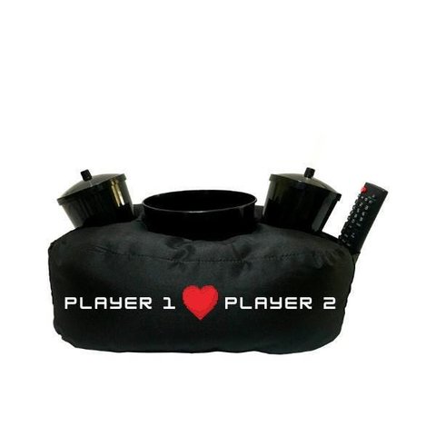 Almofada Porta Pipoca Player 1 Player 2 + Balde + 2 Copos