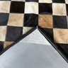 Tapete de couro tabuleiro preto bege diagonal 1,50x2,00 C/B - 3