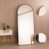 Espelho Oval de Base Reta Corpo Inteiro Moldura Alumínio Dourado Luxo 150x60 Cm C/suporte de Chão - 8
