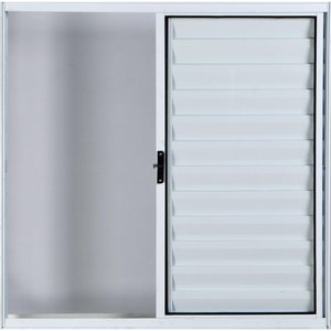 Janela de Alumínio Veneziana 3 Folhas Sem Grade Anchieta Esquadrias 1,00 x 1,00cm Branco