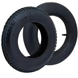 Pneu para Carrinho de Mão | Kit Pneu e Câmara 3,25x8 - 1