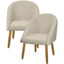 Ver imagem 1 de Kit 2 Banqueta Poltrona Lua Bouclê Ideal para Sala Penteadeira ou Salão:bege
