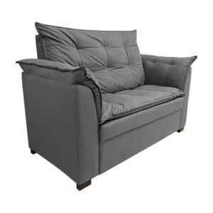Sofá Namoradeira Dandara 2 Lug Decorativa Para Sala Suede:Cinza