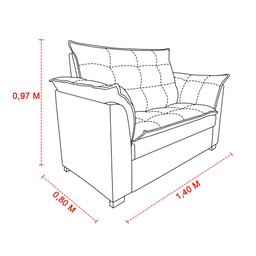Sofá Namoradeira Dandara 2 Lug Decorativa Para Sala Suede:Cinza - 5