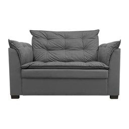 Sofá Namoradeira Dandara 2 Lug Decorativa Para Sala Suede:Cinza - 2