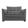 Sofá Namoradeira Dandara 2 Lug Decorativa Para Sala Suede:Cinza - 2