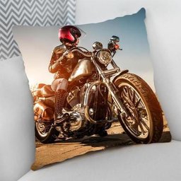 Almofada Decorativa 40 X 40Cm Moto Na Estrada - 1