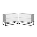 Ver imagem 3 de Conjunto 2 Mesa de Cabeceira Eros 60 Estilo Industrial