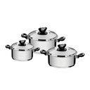 Ver imagem 1 de Jogo de Panelas Tramontina Solar Baquelite em Aço Inox com Fundo Triplo e Cabos e Alças de Baquelite