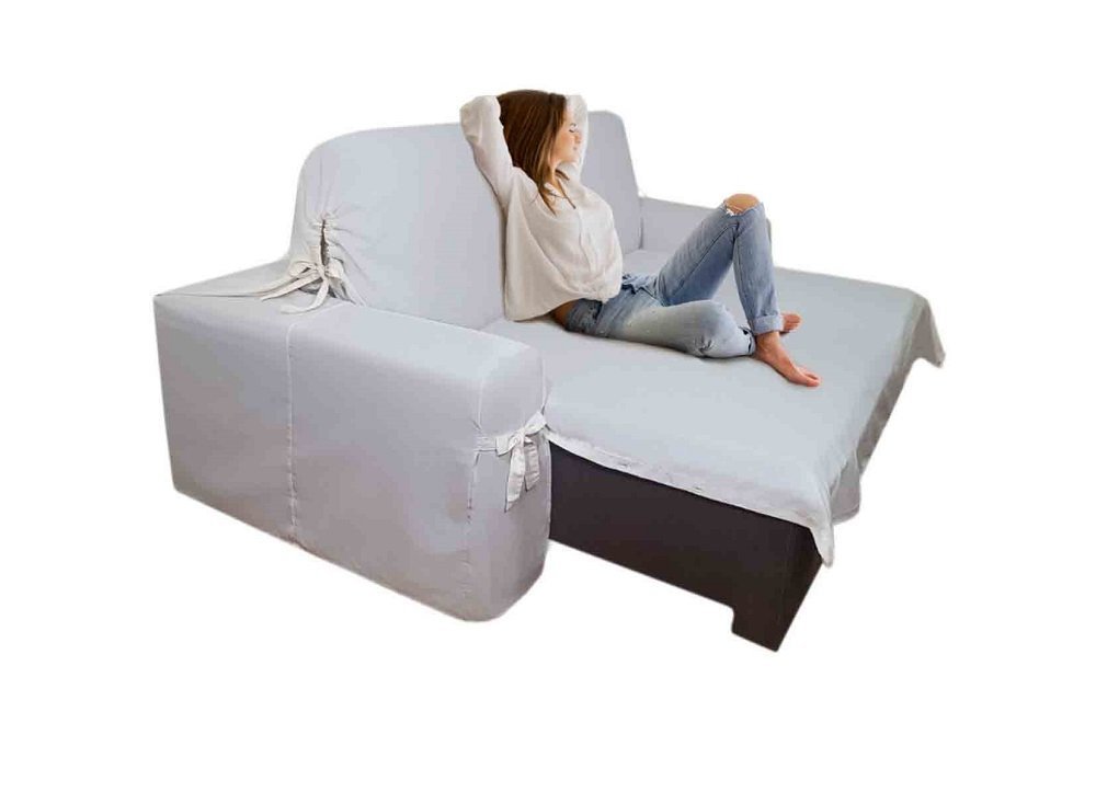 Capa de sofá Retrátil 3 lugares Impermeável até 2,35m:Cru