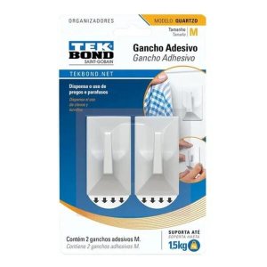 Gancho Quartzo De plástico Branco M - Tekbond