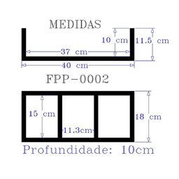 Nicho Organizador e Prateleira Mdf para Decoração de Ambientes - Cinza Tx - 2