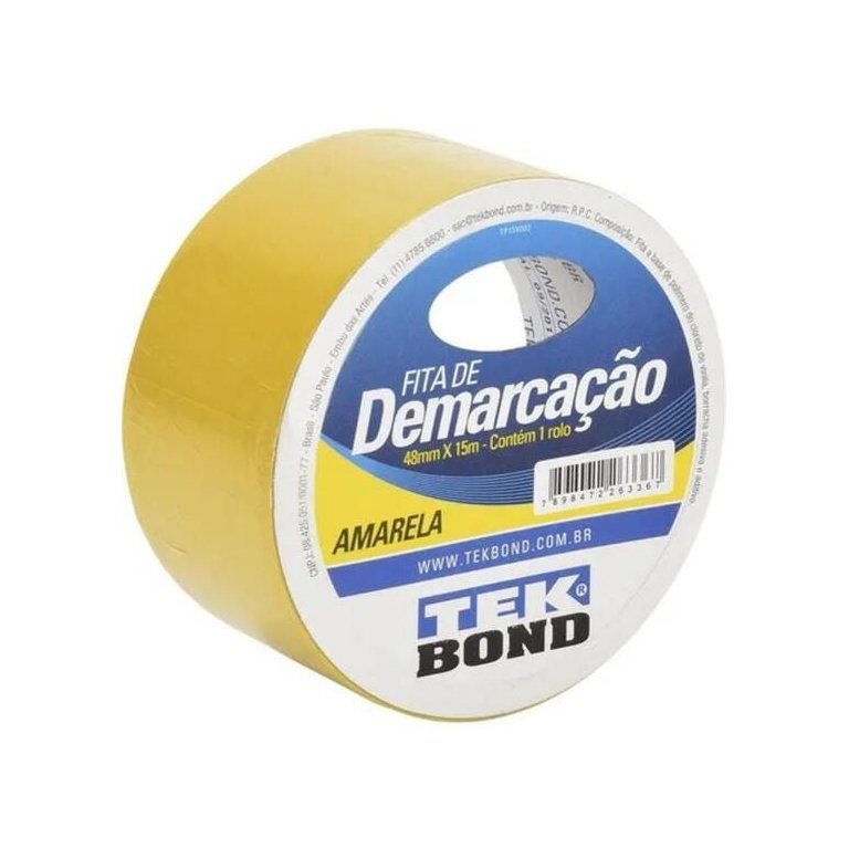 Fita De Demarcação Amarela 48mm x 15m - Tekbond
