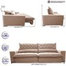 Sofá Retrátil e Reclinável 3.15m Molas Ensacadas Cama inBox Spazus com Bordado 3D Velusoft Bege - 3