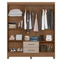 Ver imagem 3 de Guarda Roupa Casal Panama 6p 153 Cm Carvalho Fendi Moval