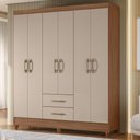 Ver imagem 2 de Guarda Roupa Casal Panama 6p 153 Cm Carvalho Fendi Moval