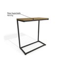 Ver imagem 3 de Mesa de Apoio Estilo Industrial 50x30cm Kappesberg Industrial - Freijó/Preto