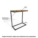 Ver imagem 2 de Mesa de Apoio Estilo Industrial 50x30cm Kappesberg Industrial - Freijó/Preto