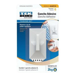 Gancho Quartzo De plástico Branco G - Tekbond