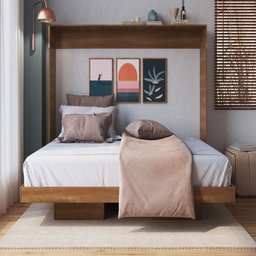Cama Articulável Horizontal Casal Dallas 194cm com 2 Nichos Nogal Ch140 Art In Móveis - 1
