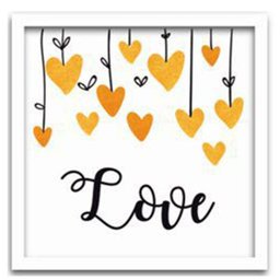 Conjunto Quadros Decorativos Infantil 4 peças 20x20 Love - Moldura Branca - 5