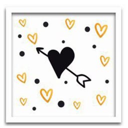 Conjunto Quadros Decorativos Infantil 4 peças 20x20 Love - Moldura Branca - 3