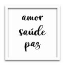 Ver imagem 3 de Conjunto Quadros Decorativos 3 peças 40x40 Amor Saúde Paz - Moldura Branca