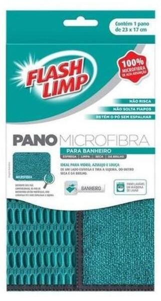 Pano Microfibra Para Banheiro Flash Limp Flp6711 Cor:Verde - 2