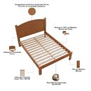 Ver imagem 5 de Cama Casal de Madeira Maciça para Colchão 138x188 Selena F06 Castanho - Lyam Decor
