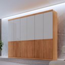 Ver imagem 1 de Guarda Roupa Casal Bipartido Doble Mdf 6 Portas 4 Gavetas Naturalle-off White sem Pés