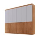 Ver imagem 2 de Guarda Roupa Casal Bipartido Doble Mdf 6 Portas 4 Gavetas Naturalle-off White sem Pés