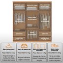 Ver imagem 6 de Guarda Roupa Casal Bipartido Doble Mdf 6 Portas 4 Gavetas Naturalle-off White sem Pés