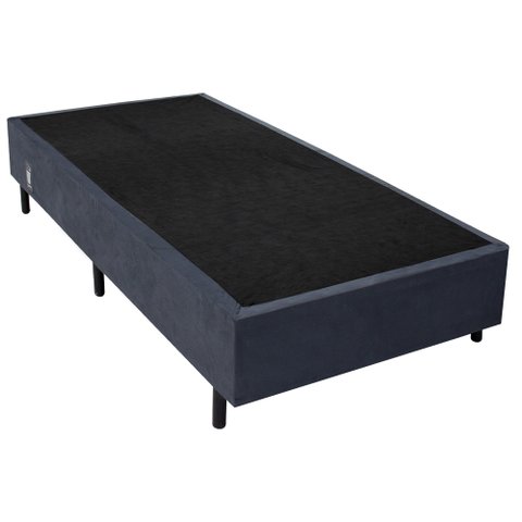 Cama para Box Solteiro Americano New Barcelona Suede Cinza 96x203 ApoloSpuma