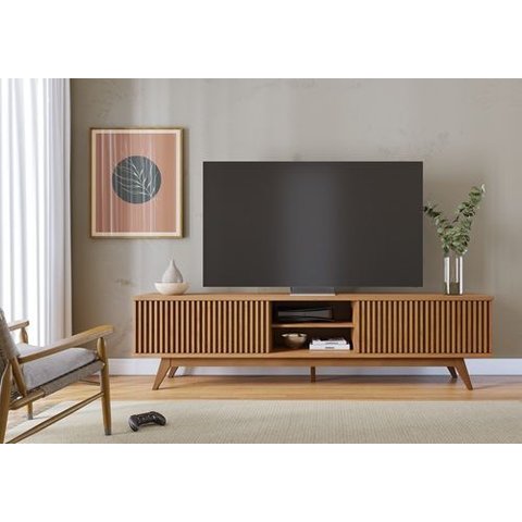 Rack Bancada Fortaleza 4 Portas Tvs até 75 Polegadas Freijo