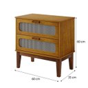 Ver imagem 6 de Kit Mesa de Cabeceira para Cama Quarto Casal Nature 60cm Largura Vintage Classico Retro Reforçada