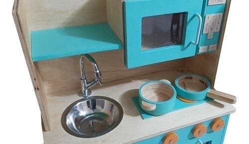 Cozinha Infantil de Madeira com Micro-ondas - Oque É - 3