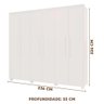 Guarda Roupa Grande de Casal 100% Mdf 6 Portas Branco Guarol Shop Jm - 4