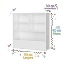 Ver imagem 2 de Estante Organizadora Infantil para Brinquedos e Livros Branca Multiuso 90x90x30 cm em MDF