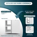 Ver imagem 4 de Conjunto Gabinete para Banheiro Branco 55cm sem Cuba Harpia