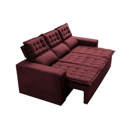 Sofá 3 Lugares Retrátil e Reclinável Cama Inbox Slim 2,00M Velusoft Vinho - 8