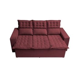 Sofá 3 Lugares Retrátil e Reclinável Cama Inbox Slim 2,00M Velusoft Vinho - 5
