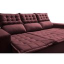 Ver imagem 4 de Sofá 3 Lugares Retrátil e Reclinável Cama Inbox Slim 2,00M Velusoft Vinho