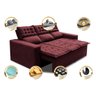 Sofá 3 Lugares Retrátil e Reclinável Cama Inbox Slim 2,00M Velusoft Vinho - 3