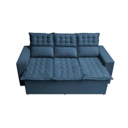 Sofá 3 Lugares Retrátil e Reclinável Cama Inbox Slim 2,00M Velusoft Azul - 5