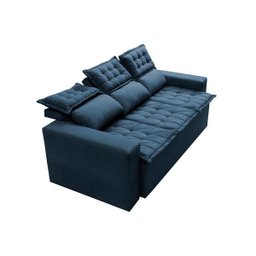Sofá 3 Lugares Retrátil e Reclinável Cama Inbox Slim 2,00M Velusoft Azul - 7