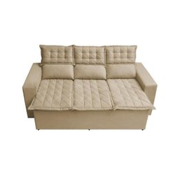 Sofá 3 Lugares Retrátil e Reclinável Cama Inbox Slim 2,00M Velusoft Bege - 5
