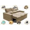 Sofá 3 Lugares Retrátil e Reclinável Cama Inbox Slim 2,00M Velusoft Bege - 3