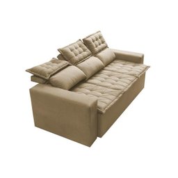 Sofá 3 Lugares Retrátil e Reclinável Cama Inbox Slim 2,00M Velusoft Bege - 7